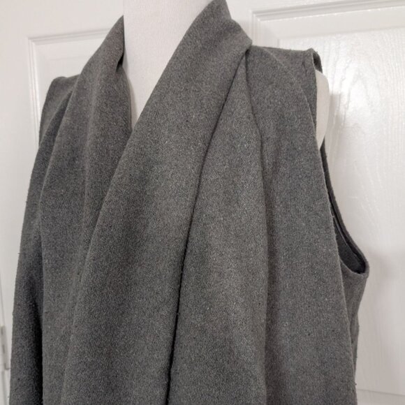Luii Cardigan Womens Size Large Gray Wool Blend Collared Sleeveless Sweater - Picture 2 of 10